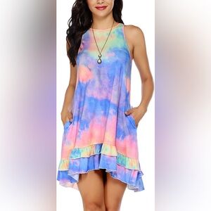 Beyove tie dye dress size medium new without tags